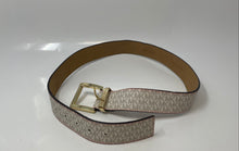 Load image into Gallery viewer, Michael Kors Womens 553143 White Gray Monogram Buckle Adjustable Belt With Tag