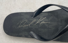 Load image into Gallery viewer, Michael Kors Womens Jinx Black Logo Print Slip-On Flat Flip-Flop Sandals Size 11