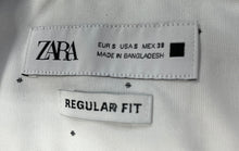 Load image into Gallery viewer, Zara Mens White Polka Dot Print Long Sleeve Regular Fit Button-Up Shirt Size S