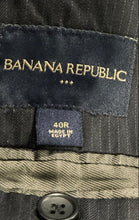 Load image into Gallery viewer, Banana Republic Mens Black Pinstripe Pockets Three-Button Blazer Jacket Size 40R