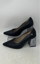 Load image into Gallery viewer, Patricia Womens Black Leather Slip-On Pointed Toe Block Pump Heels Size 37