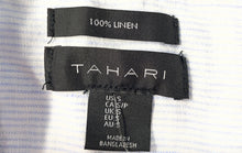 Load image into Gallery viewer, Tahari Womens White Blue Striped Linen Collared Button Front Shirt Dress Size S