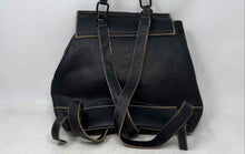 Load image into Gallery viewer, Darcy Marks Womens Black Leather Inner Pockets Adjustable Strap Backpack