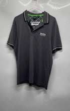 Load image into Gallery viewer, Hugo Boss Mens Gray Short Sleeve Collared Golf Polo Shirt Size Large