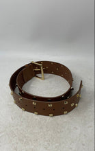 Load image into Gallery viewer, Michael Kors Womens Brown Leather Studded Roller Buckle Adjustable Fashion Belt