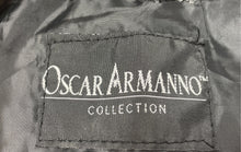 Load image into Gallery viewer, Oscar Armanno Collection Mens Black Leather Long Sleeve Trench Coat Size L