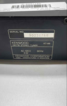 Load image into Gallery viewer, Kenwood KT-88 Black Quartz Synthesizer Home Audio AM-FM Stereo Tuner Not Tested