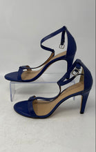 Load image into Gallery viewer, Antonio Melani Womens Blue Leather Stiletto Heel Ankle Strap Sandals Size 8M