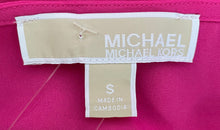 Load image into Gallery viewer, Michael Kors Womens Pink Roll Tab Sleeve Boat Neck Blouse Top Size Small
