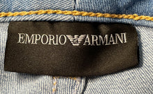 Load image into Gallery viewer, Emporio Armani Womens Blue Denim Light Wash Button Front Skinny Jeans Size 27