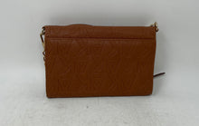 Load image into Gallery viewer, Anne Klein Womens Brown Gold Adjustable Semi Chain Strap Flap Crossbody Bag
