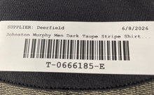 Load image into Gallery viewer, Johnston & Murphy Mens Dark Taupe Striped Short Sleeve Collared Polo Shirt Sz M