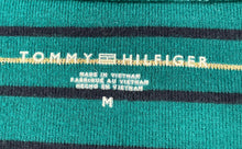 Load image into Gallery viewer, Tommy Hilfiger Womens Green Multi Striped Short Sleeve Crew Neck T-Shirt Size M