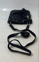 Load image into Gallery viewer, Michael Kors Womens Black Leather Tassel Adjustable Strap Crossbody Bag