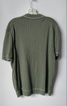 Load image into Gallery viewer, Bugatchi Mens Green Short Sleeve Spread Collar Ribbed Polo Shirt Size XL