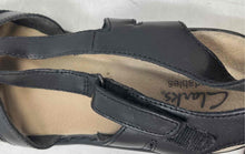 Load image into Gallery viewer, Clarks Bendables Womens Black Leather Hook & Loop Fisherman Sandals Size 7.5M