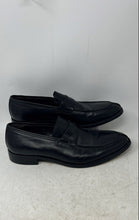 Load image into Gallery viewer, Tasso Elba Mens Black Leather Moc Toe Slip-On Penny Loafer Shoes Size 10.5