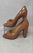 Load image into Gallery viewer, Talbots Womens Dark Nude Patent Leather Peep Toe Slip-On Pump Heels Size 7B
