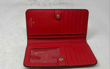 Load image into Gallery viewer, Kate Spade Womens Eva Red Pebbled Leather Credit Card Slots Snap Bifold Wallet