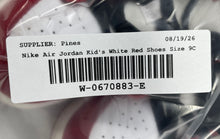 Load image into Gallery viewer, Nike Kids Air Jordan 1 Mid 640735-173 White Red Lace-Up Sneaker Shoes Size 9C