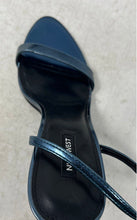 Load image into Gallery viewer, Nine West Womens Reina 03 Blue Leather Stiletto Ankle Strap Heels Size 9M