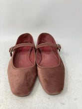 Load image into Gallery viewer, Zara Womens Pink Velvet Buckle Round Toe Flat Mary Jane Shoes Size EUR 37