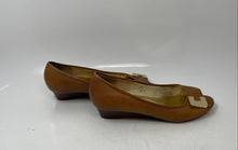 Load image into Gallery viewer, Michael Kors Womens Brown Leather Peep Toe Slip-On Wedge Pump Heels Size 7.5M