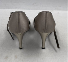 Load image into Gallery viewer, Authentic Salvatore Ferragamo Womens Gray High Ankle Strap Heels Sz 5.5 Stained