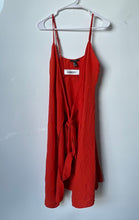 Load image into Gallery viewer, Forever 21 Womens Orange Sleeveless Front Tie Mini Dress Size Medium