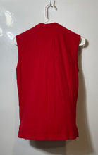 Load image into Gallery viewer, Tory Burch Womens Red Sleeveless Ruffle Snap Collared Tank Top Size Small