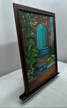 Load image into Gallery viewer, Allegra A. Abadi Framed Decorative Painting Featuring A Vibrant Teal Arched Door