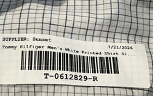 Load image into Gallery viewer, Tommy Hilfiger Mens White Plaid Printed Button Front Dress Shirt Size Medium