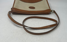 Load image into Gallery viewer, Dooney & Bourke Womens Cream Khaki Leather Inner Pockets Crossbody Bag