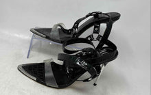 Load image into Gallery viewer, JLO Jennifer Lopez Womens Donel Black Leather Ankle Strap Heels Size 8.5M