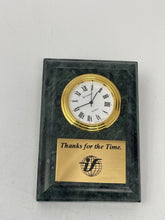 Load image into Gallery viewer, Benchmark Table Clock Embedded in Marble Stone.