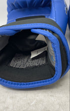 Load image into Gallery viewer, Title Blue Black Adjustable Strap Sporting Equipment Boxing Gloves Pair