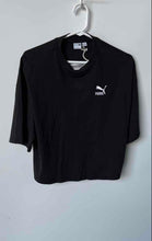 Load image into Gallery viewer, Puma Adults Black Crew Neck Short Sleeve Classics Pullover T-Shirt Size Small