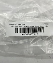 Load image into Gallery viewer, On Boys Cloud Sky Black White Lace-Up Low Top Running Shoes Size 4.5Y