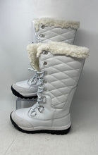Load image into Gallery viewer, Bearpaw Womens Isabella White Quilted Waterproof Lace-Up Winter Boots Size 7