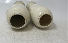 Load image into Gallery viewer, Set Of 2 Lenox Off White Porcelain Cylinder Shape Rose Bud Embossed Flower Vase