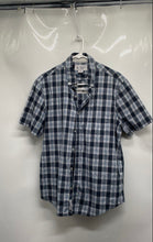 Load image into Gallery viewer, An Original Penguin Mens Blue Plaid Print Short Sleeve Button-Up Shirt Size L