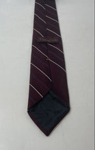 Load image into Gallery viewer, Oscar De La Renta Mens Burgundy Striped Adjustable Long Formal Designer Tie
