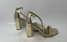 Load image into Gallery viewer, Nine West Womens Allha Gold Tone High Block Ankle Strap Heels Size 8.5M
