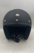 Load image into Gallery viewer, Alpha Cycles Black Open Face Retro Motorcycle Helmet Size XL