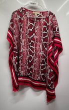 Load image into Gallery viewer, Michael Kors Womens Multicolor Snakeskin Pullover Poncho Tunic Top Size L/XL