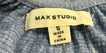 Load image into Gallery viewer, Max Studio Womens Blue V-Neck Lace Trim Shoulder Front Tie Blouse Top Size Small