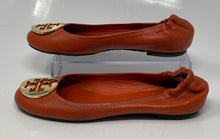 Load image into Gallery viewer, Authentic Tory Burch Womens Reva Orange Ballet Flats Size 6.5M Damaged Worn