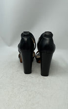 Load image into Gallery viewer, Franco Sarto Womens Black Leather Open Toe Block Platform Heels Size 10M