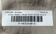 Load image into Gallery viewer, Alfani Womens Beige Black Sleeveless V-Neck Criss Cross Front Blouse Top Size M