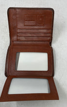 Load image into Gallery viewer, Geruola Mens Brown Leather ID Window Multiple Card Holder Bi-Fold Wallet